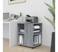 Vidaxl Rolling Cabinet Grey Sonoma 60X53X72 Cm Engineered Wood Rolling Cabinets