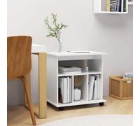 vidaXL Rolling Cabinet High Gloss White Chipboard Home Drawer Rolling Cabinet