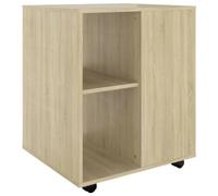vidaXL Rolling Cabinet in Sonoma Oak - Quality Engineered Wood - Mobile and Space-Efficient - For Office, Living Room, and Bedroom - Scandinavian Style