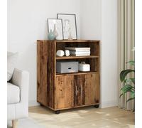 vidaXL Rolling Cabinet Old Wood 60x48x81 cm Engineered Wood