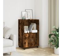 vidaXL Rolling Cabinet Smoked Oak 55x40x91 cm Engineered Wood