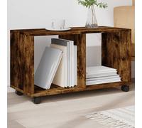 vidaXL Rolling Cabinet Smoked Oak 72x33x42.5 cm Engineered Wood