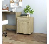 Vidaxl Rolling Cabinet Sonoma Oak 45X38X54 Cm Engineered Wood