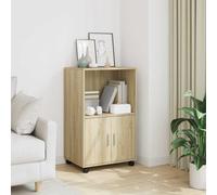Rolling Table File Cabinet Home Office Wood Printer Stand Cupboard Shelving Unit