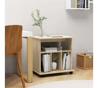 vidaXL Rolling Cabinet Sonoma Oak Engineered Wood Drawer Rolling Home Cabinet