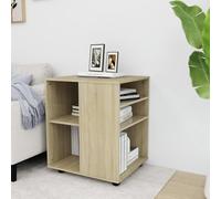 vidaXL Rolling Cabinet Sonoma Oak Engineered Wood Drawer Rolling Home Cabinet