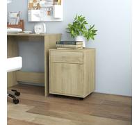 vidaXL Rolling Cabinet Sonoma Oak Engineered Wood Home Drawer Rolling Cabinet