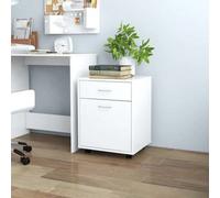 Vidaxl Rolling Cabinet White 45X38X54 Cm Engineered Wood