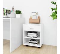 vidaXL Rolling Cabinet White 46x36x59 cm Engineered Wood