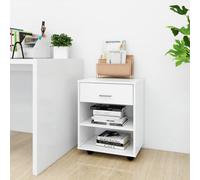 Vidaxl Rolling Cabinet White 46X36X59 Cm Engineered Wood
