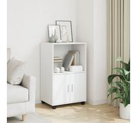 vidaXL Rolling Cabinet White 55x40x91 cm Engineered Wood