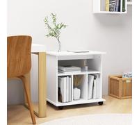 vidaXL Rolling Cabinet White Chipboard Home Drawer Rolling Office Cabinet