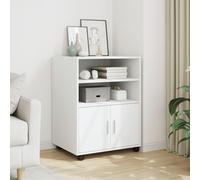 Vidaxl Rolling Cabinet White 60X48X81 Cm Engineered Wood
