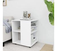 Vidaxl Rolling Cabinet White 60X53X72 Cm Engineered Wood