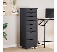 (grey, 34 x 39 x 103 cm) vidaXL Rolling Cabinet Office Cabinet with Drawers White Solid Wood Pine MOSS