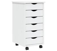 Vidaxl Rolling Cabinet With Drawers Moss White Solid Wood Pine Rolling Cabinets