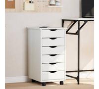 Vidaxl Rolling Cabinet With Drawers Moss White Solid Wood Pine Rolling Cabinets