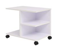 vidaXL Rolling Shelf Home Rolling Standing Bookcase Storage Side Table Indoor Living Room Standing Shelf Office Side Table Furniture White