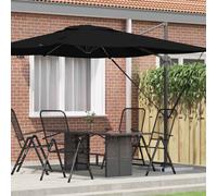 vidaXL Roma Parasol Black 286 x 285 x 265 cm Polyester and Aluminium