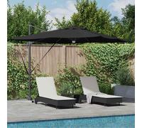 vidaXL Roma Parasol Black 286 x 285 x 270 cm Aluminium and Polyester