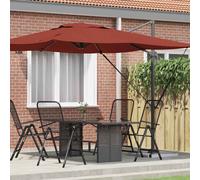 vidaXL Roma Parasol Red 286 x 285 x 265 cm Polyester and Aluminium