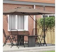 vidaXL Roma Parasol Taupe 286 x 285 x 265 cm Polyester and Aluminium
