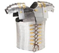 vidaXL Roman Medieval Body Armour LARP Replica Silver Steel Replica Cosplay