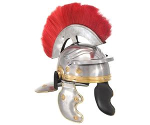vidaXL Roman Medieval Knight Helmet LARP Replica Silver Steel Armour Weapon