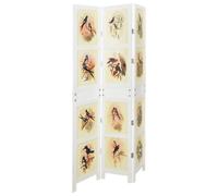 vidaXL Romdivider Panel Folding White 106 x 165 cm MDF