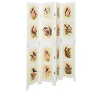 vidaXL Romdivider Panel Folding White 141.5 x 165 cm MDF