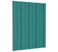 vidaXL Roof Panel 36 pcs Green 60 x 45 cm Galvanized Steel, Rectangular Steel Roof Panel, Heavy Duty Galvanized Solution for Home, Garden and Commercial Projects