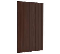 vidaXL Roof Panel, 36 Pieces, Brown, 80 x 45 cm, Galvanised Steel, Modern, Rectangular Steel Roof, Durable Galvanised Solution for Home, Outdoor & Business Applications