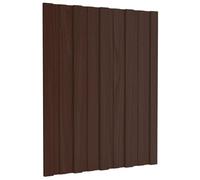 vidaXL Roof Panel 36pcs Brown 60x45cm Galvanized Steel Modern Rectangular Steel Roof Panel Heavy Duty Galvanized Roof for Home, Outdoor and Commercial Uses
