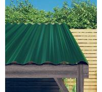 vidaXL Roof Panels - 12 pcs, Powder-Coated Steel, Weather-Resistant, Green, 100x36cm - Suitable for Sheds, Stables, Commercial Buildings & Mobile Homes