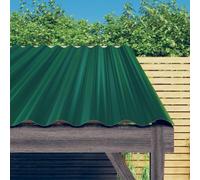 vidaXL Roof Panels 12 pcs Galvanised Steel Green 80x36 cm