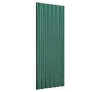 vidaXL Roof Panels - 12 pcs, Powder-Coated Steel, Weather-Resistant, Green, 100x36cm - Suitable for Sheds, Stables, Commercial Buildings & Mobile Homes