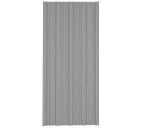 vidaXL Roof Panels - Pack of 12 Galvanised Steel, Versatile and Durable Roofing Solution - Grey, 100x45 cm