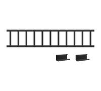 vidaXL Roof Snow Sign Black 600 x 9 x 22 cm Steel, Stylish, Rectangular, Modern, Durable, Furniture, for Living Room, Design, with Solid, Wooden Structure, Lightweight, Clean, Clean