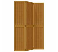 vidaXL Room Divider Solid Wood Paulownia 3-Panel - Brown, Foldable, Easy-Clean - 105-110x180 cm