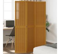 vidaXL Room Divider 3 Panels Brown Solid Wood Paulownia
