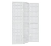 vidaXL Room Divider 3 Panels White Solid Wood Paulownia