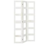 vidaXL Room Divider, Privacy Screen for Indoor Home Bedroom Living Room, Screen Privacy Panel with 3 Panels, White Solid Wood Paulownia