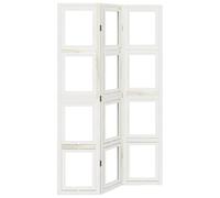 vidaXL Room Divider, Privacy Screen for Indoor Home Bedroom Living Room, Screen Privacy Panel with 3 Panels, White Solid Wood Paulownia