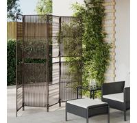 vidaXL Room Divider 4 Panels Brown Poly Rattan