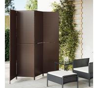 vidaXL Room Divider 4 Panels Privacy Screen Balcony Screen Brown Poly Rattan