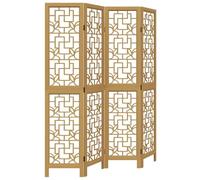 vidaXL Room Divider 4 Panels Brown Solid Wood Paulownia
