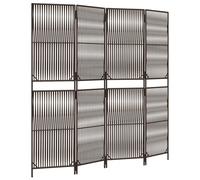 vidaXL Room Divider 4 Panels Privacy Screen Balcony Screen Brown Poly Rattan