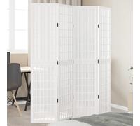 vidaXL Room Divider 4 Panels White Solid Wood Paulownia
