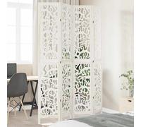 (40 x 220 cm/ 4 piece) vidaXL Room Divider Privacy Screen Room Partition White Solid Wood Paulownia