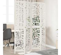 Room Divider Privacy Screen Room Partition White Solid Wood Paulownia vidaXL
